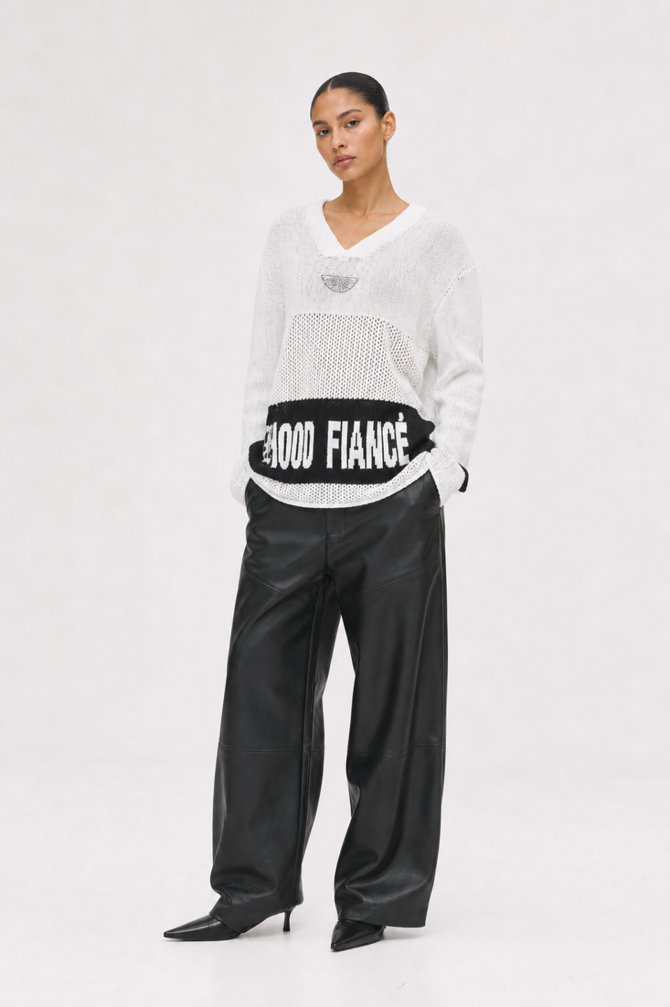 FOOTBALL HEAVY KNIT SWEATER COCONUT MILK