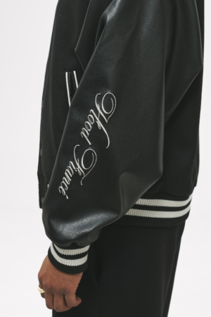detail1_back_RECORDS VARSITY JACKET BLACK