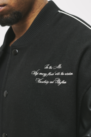 detail2_back_RECORDS VARSITY JACKET BLACK